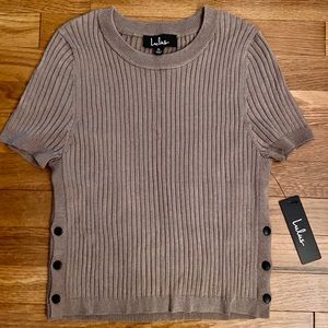 Taupe Ribbed Crop Top